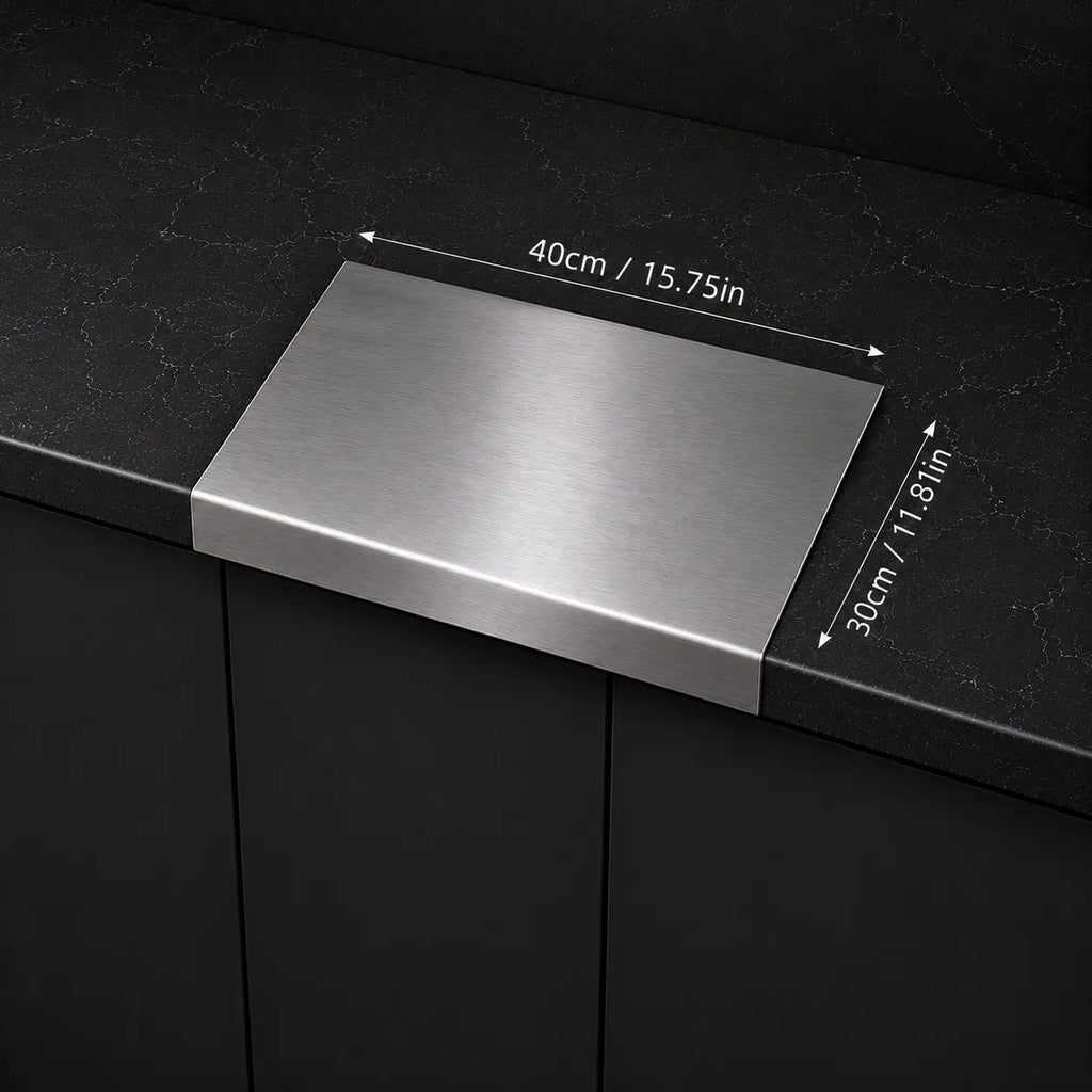 Stainless Steel Chopping Board - Anti-Slip Base, Mold-Resistant Kitchen Supply, Minimalist Essential Household Kitchen Accessory for Knife Use, Home Decor