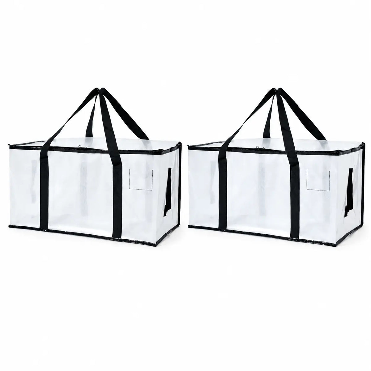 6-Pack 25-Gal Extra Large Zip Closure Storage Bags, Heavy-Duty Coated PE Foldable Waterproof Home Organizers with Reinforced Handles, Tag Pockets, 29"L X14"W X13"H, 65 Lbs Capacity for Moving, Clothes, Camping, Closet Organizer, Waterproof Organizer