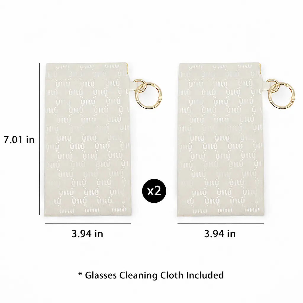 Portable Sunglasses Storage Bag, 2 Pcs Premium Quality PU Leather Automatic Closing Sunglasses Case, Sunglasses Organizer for Outdoor Sports