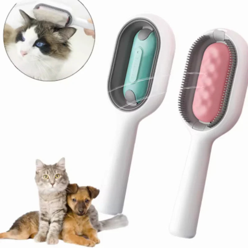 Pet Grooming Comb Cat Brush Long Hair Remover Brush for Dog Cat Silicone Wipe and Water Tank Pet Product Accessories