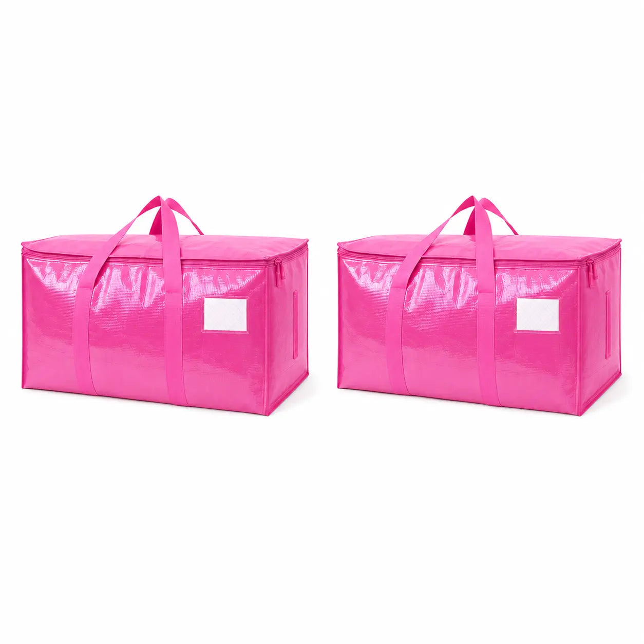 6-Pack 25-Gal Extra Large Zip Closure Storage Bags, Heavy-Duty Coated PE Foldable Waterproof Home Organizers with Reinforced Handles, Tag Pockets, 29"L X14"W X13"H, 65 Lbs Capacity for Moving, Clothes, Camping, Closet Organizer, Waterproof Organizer
