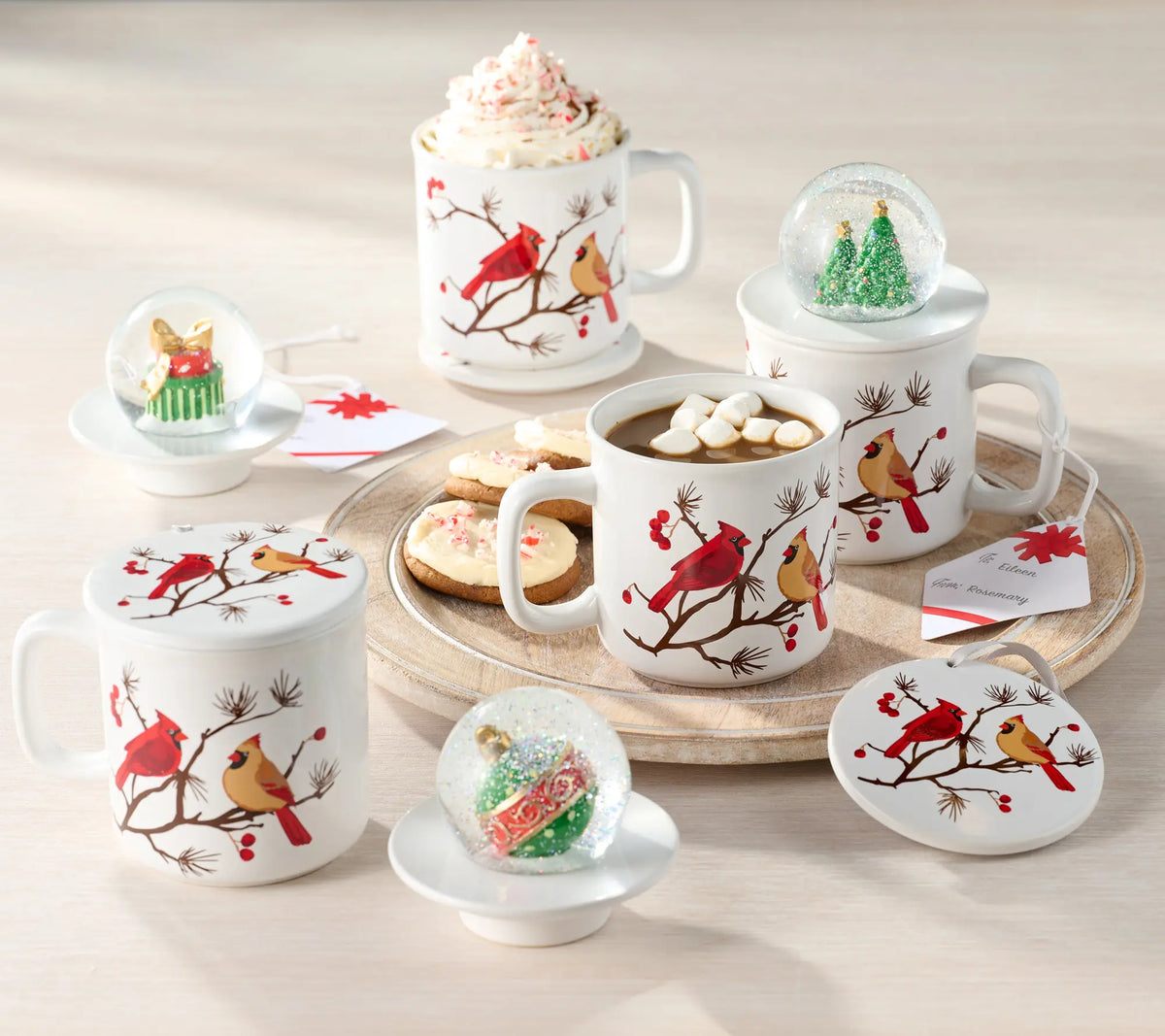 Temp-Tations Set of 4 18Oz Mugs with Snow Globe Topper & Lid-It