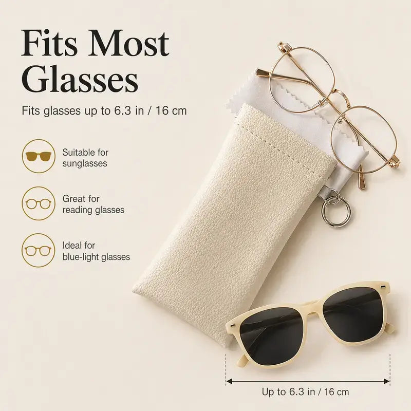 Portable Sunglasses Storage Bag, 2 Pcs Premium Quality PU Leather Automatic Closing Sunglasses Case, Sunglasses Organizer for Outdoor Sports