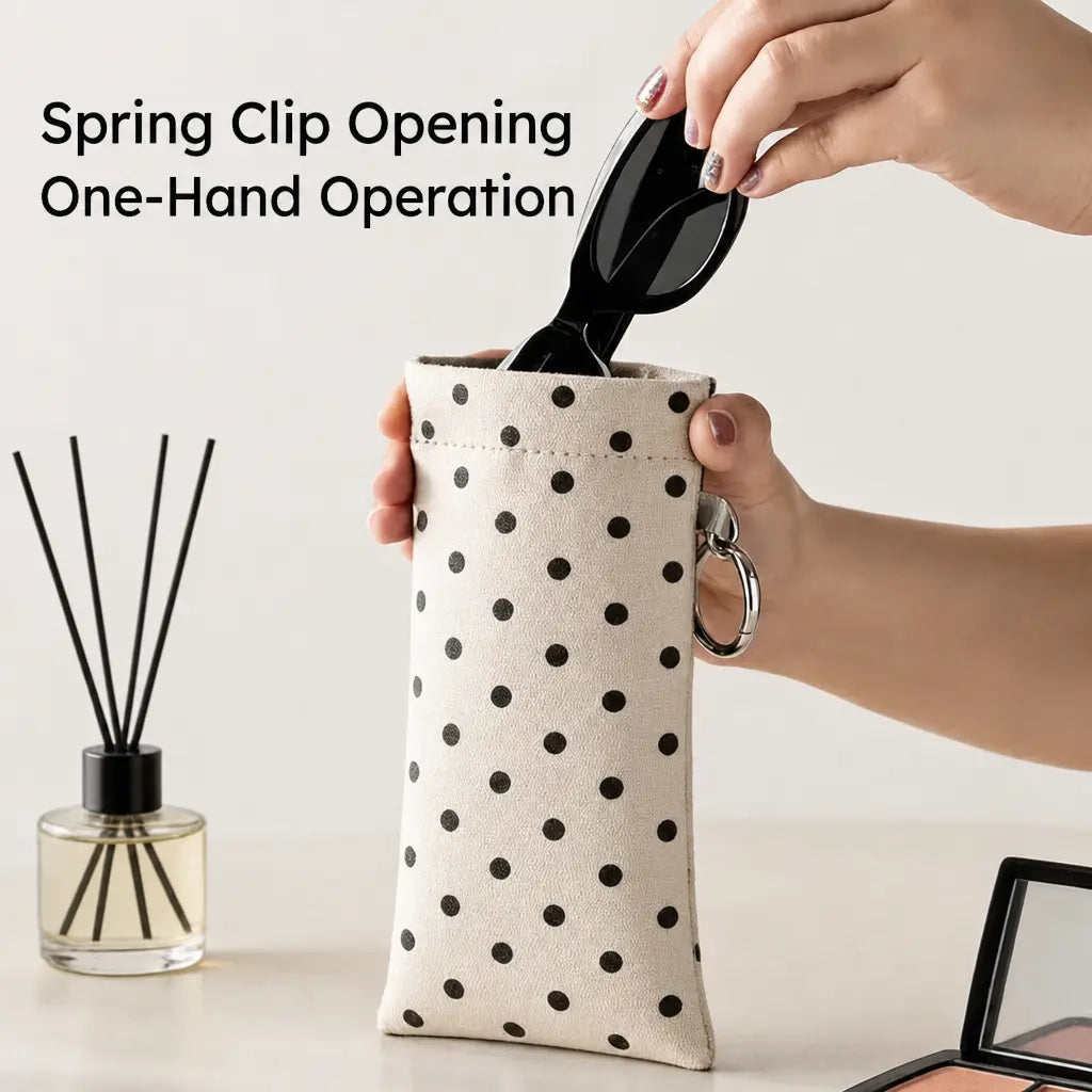 Portable Sunglasses Storage Bag, 2 Pcs Premium Quality PU Leather Automatic Closing Sunglasses Case, Sunglasses Organizer for Outdoor Sports